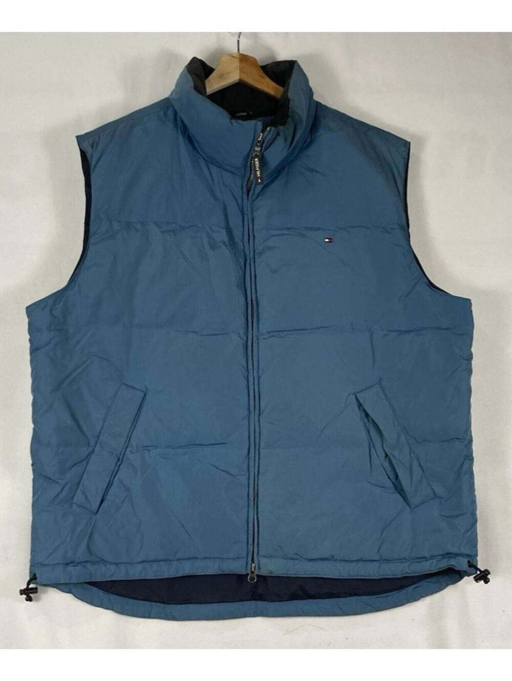 Tommy Hilfiger Dark Teal Down Feather Puffer Vest Mens Sz XXL STAINED